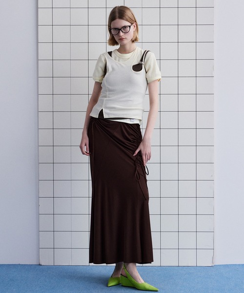 MAISON SPECIAL(メゾンスペシャル)の「Motif Layered Tank Top/モチーフ付レイヤードタンクトップ(タンクトップ・レディース・ホワイト/グレー/ライトブルー/ブラック・FREE)」の14枚目の写真