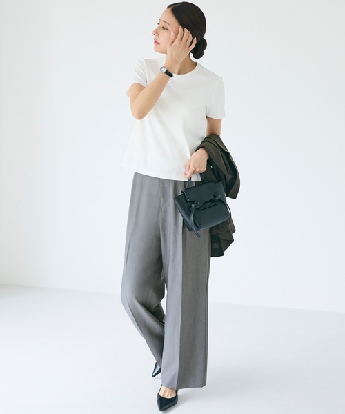coca(coca)(コカ)の「【田中里奈様着用】サマーワイドスラックス(スラックス・レディース・ライトベージュ/ブラック/ネイビー/ライトグレー・S/M/L)」の2枚目の写真