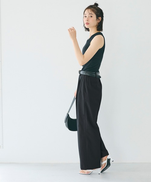 coca(coca)(コカ)の「【田中里奈様着用】サマーワイドスラックス(スラックス・レディース・ライトベージュ/ブラック/ネイビー/ライトグレー・S/M/L)」の6枚目の写真