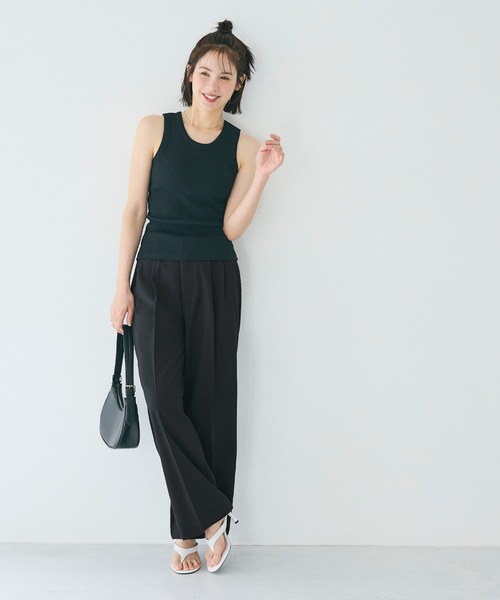 coca(coca)(コカ)の「【田中里奈様着用】サマーワイドスラックス(スラックス・レディース・ライトベージュ/ブラック/ネイビー/ライトグレー・S/M/L)」の7枚目の写真