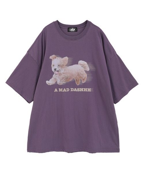 Candy Stripper（キャンディストリッパー）の「MAD DASH DOG BIG BIG Tシャツ（Tシャツ/カットソー・レディース・オフホワイト/ブラック/ライトブルー/パープル・FREE）」の4枚目の写真