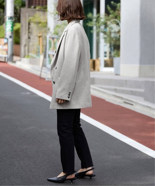 SLOBE IENA（スローブイエナ）の「《セットアップ対応可/追加3》ウォッシャブルツイルダブルジャケット（テーラードジャケット・レディース・グレー・36/38）」の6枚目の写真