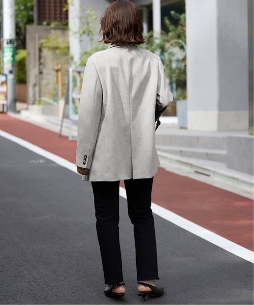 SLOBE IENA（スローブイエナ）の「《セットアップ対応可/追加3》ウォッシャブルツイルダブルジャケット（テーラードジャケット・レディース・グレー・36/38）」の7枚目の写真