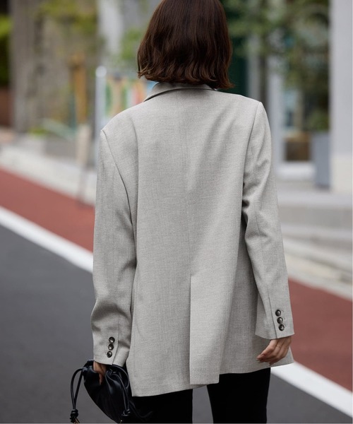 SLOBE IENA（スローブイエナ）の「《セットアップ対応可/追加3》ウォッシャブルツイルダブルジャケット（テーラードジャケット・レディース・グレー・36/38）」の11枚目の写真