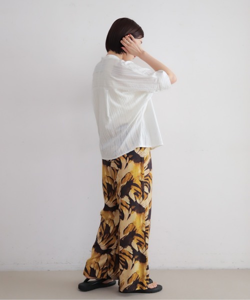 NOMBRE IMPAIR(ノンブルアンペール)の「からみストライプ バンザイシャツ(シャツ/ブラウス・レディース・ブラック/ホワイト・FREE)」の16枚目の写真