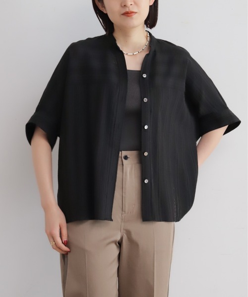 NOMBRE IMPAIR(ノンブルアンペール)の「からみストライプ バンザイシャツ(シャツ/ブラウス・レディース・ブラック/ホワイト・FREE)」の22枚目の写真