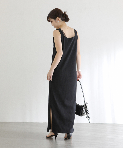 La TOTALITE(ラトータリテ)の「【洗える】2WAYレースリブワンピース(ワンピース・レディース・ブラウン/ブラック・36/38)」の4枚目の写真