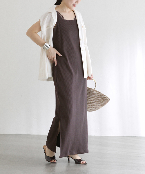 La TOTALITE(ラトータリテ)の「【洗える】2WAYレースリブワンピース(ワンピース・レディース・ブラウン/ブラック・36/38)」の8枚目の写真