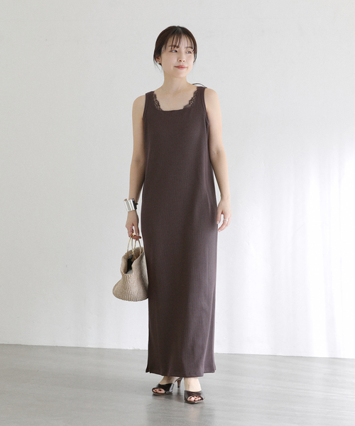La TOTALITE(ラトータリテ)の「【洗える】2WAYレースリブワンピース(ワンピース・レディース・ブラウン/ブラック・36/38)」の9枚目の写真
