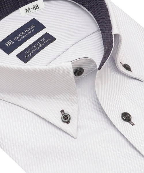 TOKYO SHIRTS(トウキョウシャツ)の「【超形態安定】 形態安定ノンアイロン ボタンダウン 長袖ビジネスワイシャツ(大きいサイズ・長いサイズ)(ビジネスシャツ・メンズ・グレー・首回り39cm-裄丈88cm/首回り41cm-裄丈90cm/首回り42cm-裄丈90cm/首回り43cm-裄丈90cm/首回り45cm-裄丈82cm/首回り45cm-裄丈86cm/首回り45cm-裄丈90cm/首回り47cm-裄丈86cm/首回り47cm-裄丈90cm)」の2枚目の写真