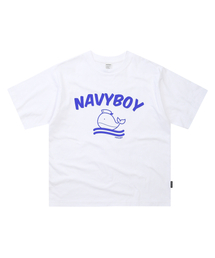ネイビーボーイ 半袖Tシャツ-ホワイト