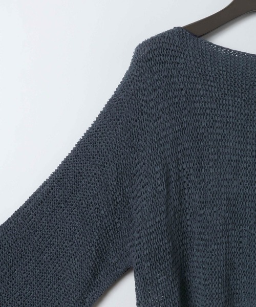 eL（エル）の「【eL】3G Tape Yarn Loose Pullover/670506（ニット/セーター・レディース・ネイビー/オフホワイト/コーラルピンク・FREE）」の14枚目の写真
