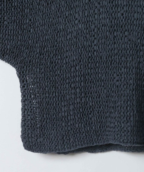 eL（エル）の「【eL】3G Tape Yarn Loose Pullover/670506（ニット/セーター・レディース・ネイビー/オフホワイト/コーラルピンク・FREE）」の16枚目の写真