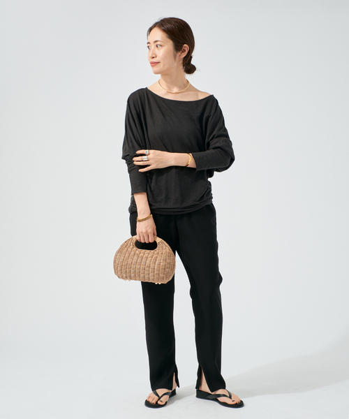 raspail(ラスパイユ)の「Raspail ラスパイユ Comfortable Tシャツ RB-276(Tシャツ/カットソー・レディース・ブラック/ベージュ・FREE)」の9枚目の写真