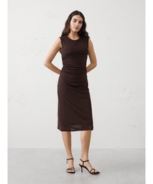 BANANA REPUBLIC FACTORY STORE サイドルーシュメッシュミディワンピース