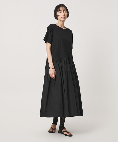 美品 ユナイテッドアローズ TOKYO 2,8万円 コンビワンピース ブラック カット コンビ ドッキング ワンピース（ワンピース）｜UNITED ARROWS