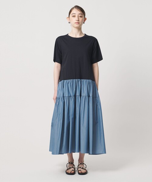 UNITED ARROWS（ユナイテッドアローズ）の「カット コンビ ドッキング ワンピース（ワンピース・レディース・ネイビー/ブラック/オフホワイト・FREE）」の12枚目の写真