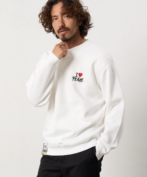 STUD MUFFIN（スタッドマフィン）の「msw1880- T-C裏毛起毛 LAボーンフォームプリント-パフスパイルパッチワーク スエットシャツ(624-02912)（スウェット・メンズ・チャコールグレー/アッシュ/ブラック/ホワイト・4/3/2）」の9枚目の写真