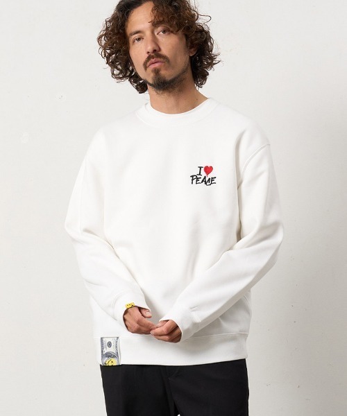 STUD MUFFIN（スタッドマフィン）の「msw1880- T-C裏毛起毛 LAボーンフォームプリント-パフスパイルパッチワーク スエットシャツ(624-02912)（スウェット・メンズ・チャコールグレー/アッシュ/ブラック/ホワイト・4/3/2）」の11枚目の写真