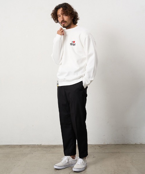 STUD MUFFIN（スタッドマフィン）の「msw1880- T-C裏毛起毛 LAボーンフォームプリント-パフスパイルパッチワーク スエットシャツ(624-02912)（スウェット・メンズ・チャコールグレー/アッシュ/ブラック/ホワイト・4/3/2）」の12枚目の写真