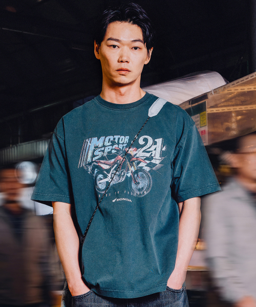 PHYPS MOTORCYCLE(フィップスモーターサイクル)の「Motor Sports Short Sleeve Blue(Tシャツ/カットソー・メンズ・その他・SMALL/MEDIUM/LARGE/X-LARGE)」の1枚目の写真