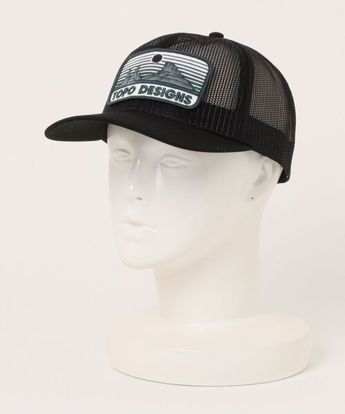 TOPO DESIGNS(トポデザインズ)の「【TOPO DESIGNS】PATCH MESH TRUCKER - DESERT DUSK(キャップ・メンズ・ブラック・フリー)」の5枚目の写真