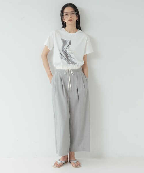 GALLEST(ギャレスト)の「イージーリネンタックパンツ(その他パンツ・レディース・グレー系その他7/ベージュ系8/ブラック・38/36)」の19枚目の写真