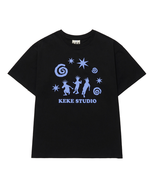 KKEEE（ケーケーイーイー）の「ダンスパーティーオーバーサイズ半袖Tシャツ(2カラー)（Tシャツ/カットソー・レディース・ホワイト/ブラック・LARGE/X-LARGE）」の4枚目の写真