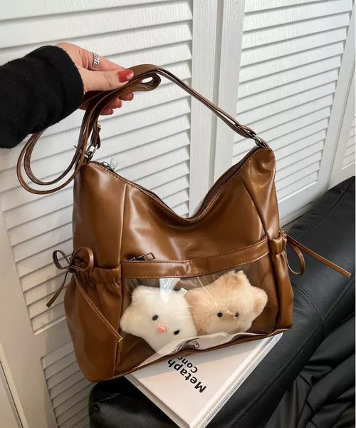 LA VORAGINE(ラ ヴォラジネ)の「痛バッグ 推し活 ショルダー リュック クリアポケット リボン 3way ショルダーバッグ チャームなし(ショルダーバッグ・レディース・シルバー/ブラウン/ブラック/アイボリー・FREE)」の19枚目の写真