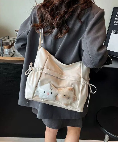 LA VORAGINE(ラ ヴォラジネ)の「痛バッグ 推し活 ショルダー リュック クリアポケット リボン 3way ショルダーバッグ チャームなし(ショルダーバッグ・レディース・シルバー/ブラウン/ブラック/アイボリー・FREE)」の13枚目の写真