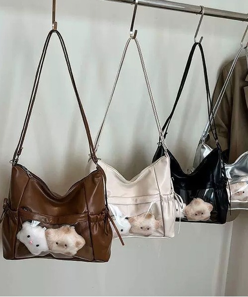 LA VORAGINE(ラ ヴォラジネ)の「痛バッグ 推し活 ショルダー リュック クリアポケット リボン 3way ショルダーバッグ チャームなし(ショルダーバッグ・レディース・シルバー/ブラウン/ブラック/アイボリー・FREE)」の20枚目の写真