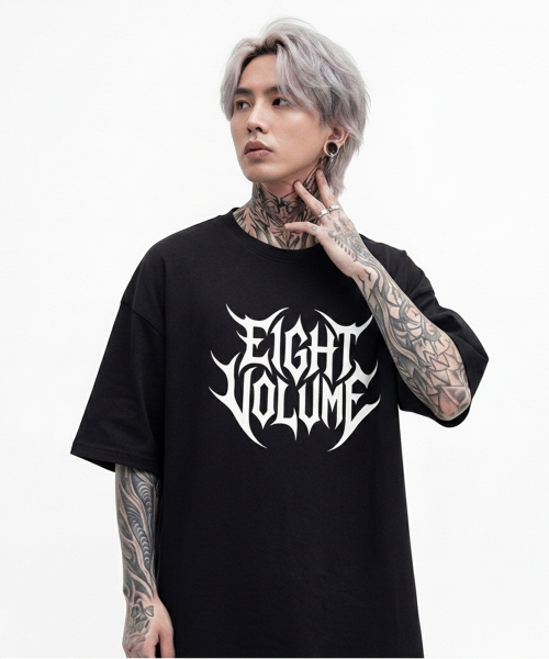 EIGHTVOLUME(エイトボリューム)の「EVメタルロゴオーバーサイズ半袖Tシャツ(ブラック)(Tシャツ/カットソー・メンズ・その他・LARGE/MEDIUM)」の2枚目の写真