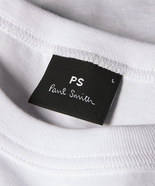 PS Paul Smith（ピーエスポールスミス）の「Drawn by Paul "Striped Car" Tシャツ / 162704 220X（Tシャツ/カットソー・メンズ・ホワイト/ネイビー・XX-LARGE/MEDIUM/SMALL/X-LARGE/LARGE）」の7枚目の写真