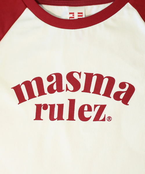 MASMARULEZ APPAREL(マスマルールズ アパレル)の「Arch Logo Raglan T-Shirt_3 Colors(Tシャツ/カットソー・レディース・ブラック/レッド/パープル・ONE SIZE)」の11枚目の写真