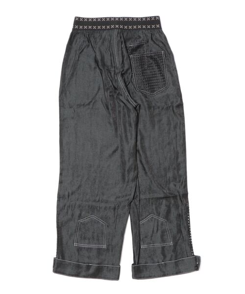 BITTOKO(ビットコ)の「メッシュ切替レーヨンパンツ(デニムパンツ・レディース・ブラック/カーキ・SMALL/MEDIUM)」の3枚目の写真