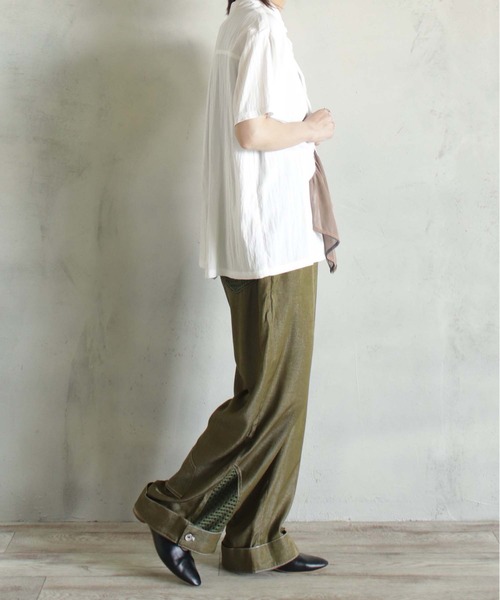 BITTOKO(ビットコ)の「メッシュ切替レーヨンパンツ(デニムパンツ・レディース・ブラック/カーキ・SMALL/MEDIUM)」の9枚目の写真