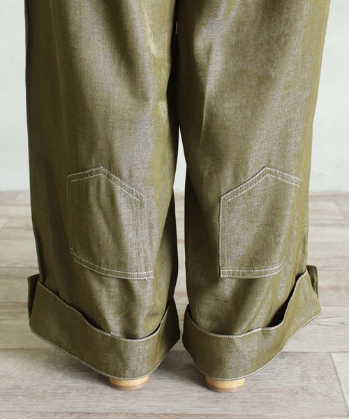 BITTOKO(ビットコ)の「メッシュ切替レーヨンパンツ(デニムパンツ・レディース・ブラック/カーキ・SMALL/MEDIUM)」の16枚目の写真