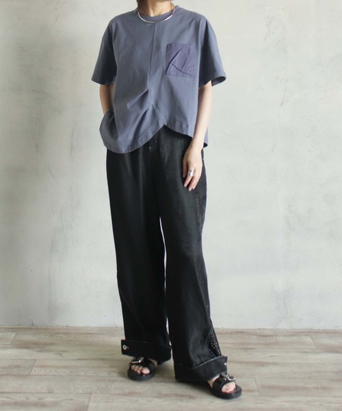 BITTOKO(ビットコ)の「メッシュ切替レーヨンパンツ(デニムパンツ・レディース・ブラック/カーキ・SMALL/MEDIUM)」の17枚目の写真