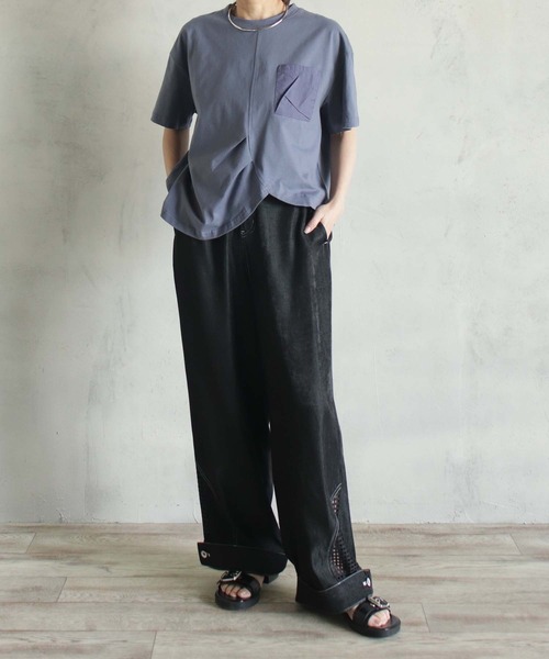 BITTOKO(ビットコ)の「メッシュ切替レーヨンパンツ(デニムパンツ・レディース・ブラック/カーキ・SMALL/MEDIUM)」の19枚目の写真