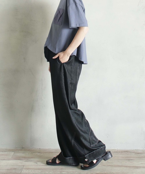 BITTOKO(ビットコ)の「メッシュ切替レーヨンパンツ(デニムパンツ・レディース・ブラック/カーキ・SMALL/MEDIUM)」の20枚目の写真