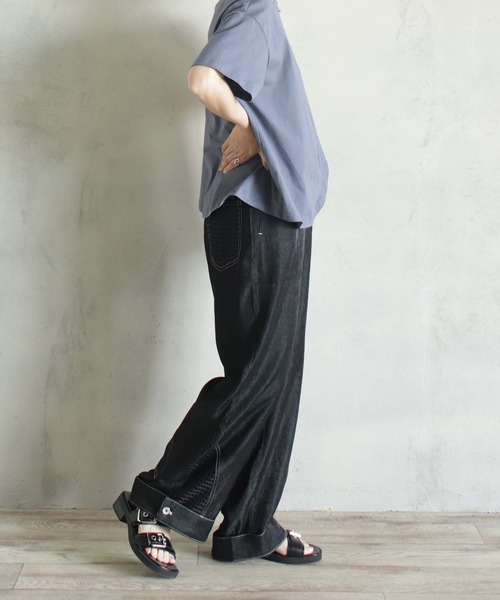 BITTOKO(ビットコ)の「メッシュ切替レーヨンパンツ(デニムパンツ・レディース・ブラック/カーキ・SMALL/MEDIUM)」の21枚目の写真