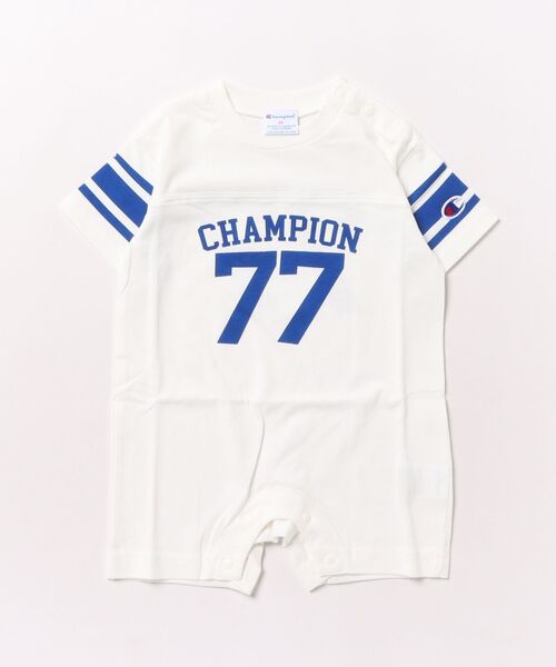 Champion(チャンピオン)の「【Champion】別注 ナンバリングロンパース(ロンパース・キッズ・キナリ/ホワイト/ブラック・70/80)」の1枚目の写真