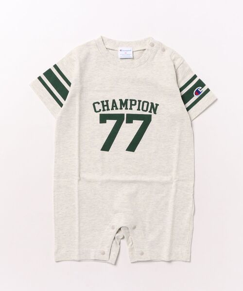 Champion(チャンピオン)の「【Champion】別注 ナンバリングロンパース(ロンパース・キッズ・キナリ/ホワイト/ブラック・70/80)」の2枚目の写真