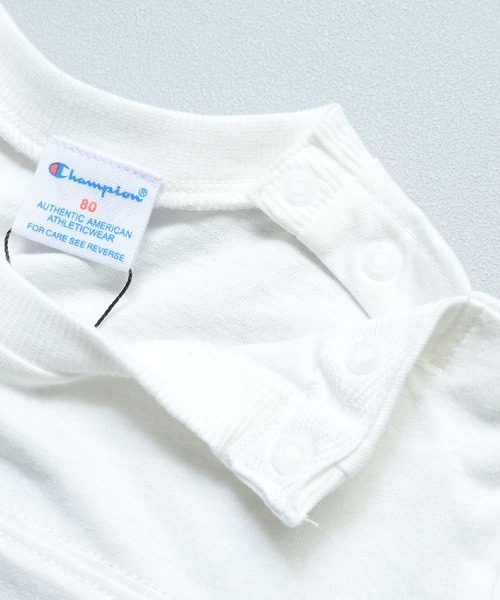 Champion(チャンピオン)の「【Champion】別注 ナンバリングロンパース(ロンパース・キッズ・キナリ/ホワイト/ブラック・70/80)」の8枚目の写真