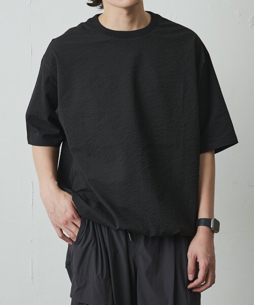 COLONY 2139(コロニートゥーワンスリーナイン)の「【セットアップ対応】ペーパーサッカー半袖TEE(Tシャツ/カットソー・メンズ・ブラック/ホワイト/チャコールグレー・LARGE/MEDIUM)」の3枚目の写真