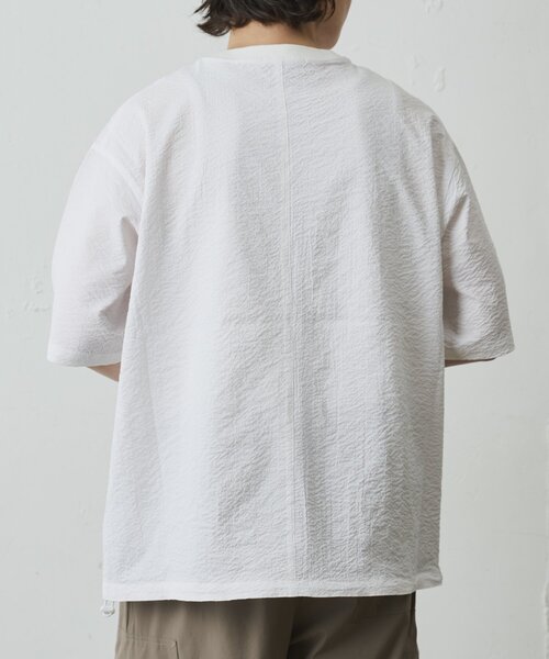COLONY 2139(コロニートゥーワンスリーナイン)の「【セットアップ対応】ペーパーサッカー半袖TEE(Tシャツ/カットソー・メンズ・ブラック/ホワイト/チャコールグレー・LARGE/MEDIUM)」の7枚目の写真