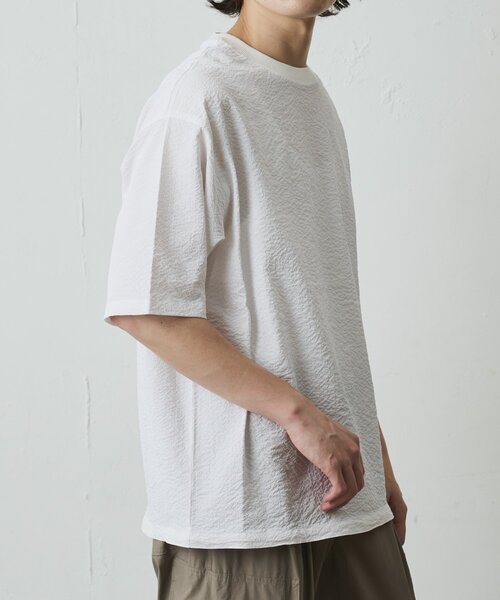 COLONY 2139(コロニートゥーワンスリーナイン)の「【セットアップ対応】ペーパーサッカー半袖TEE(Tシャツ/カットソー・メンズ・ブラック/ホワイト/チャコールグレー・LARGE/MEDIUM)」の8枚目の写真