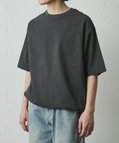 COLONY 2139(コロニートゥーワンスリーナイン)の「【セットアップ対応】ペーパーサッカー半袖TEE(Tシャツ/カットソー・メンズ・ブラック/ホワイト/チャコールグレー・LARGE/MEDIUM)」の20枚目の写真