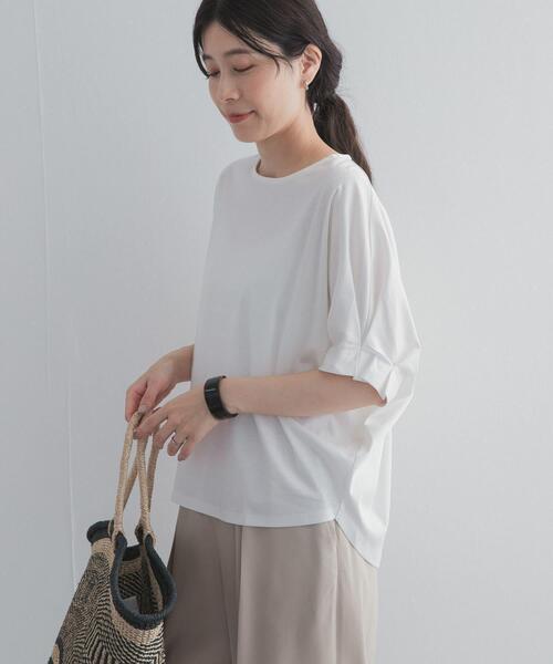 URBAN RESEARCH DOORS(アーバンリサーチドアーズ)の「『UR TECH』サマシェアタックスリーブプルオーバー | UVカット/接触冷感/大人カジュアル(Tシャツ/カットソー・レディース・ロイヤルブルー/ホワイト系その他/オフホワイト・FREE)」の11枚目の写真