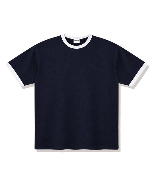 ANEWBROS（アニュブロス）の「メイブル リンガールーズフィット半袖Tシャツ4カラー[ANSE_4501]（Tシャツ/カットソー・レディース・ネイビー/ホワイト×ネイビー/ホワイト×グリーン/クリーム・SMALL/MEDIUM/LARGE/X-LARGE）」の4枚目の写真